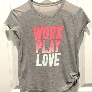 Girls Gray Athletic T-Shirt, Knot, Excellent Condition